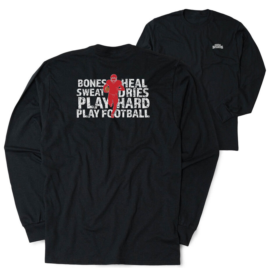 Football Tshirt Long Sleeve - Bones Saying (Back Design)