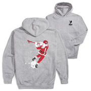 Guys Lacrosse Hooded Sweatshirt - Santa Laxer (Back Design)