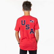 Hockey Short Sleeve T-Shirt - Hockey USA Gold (Back Design)