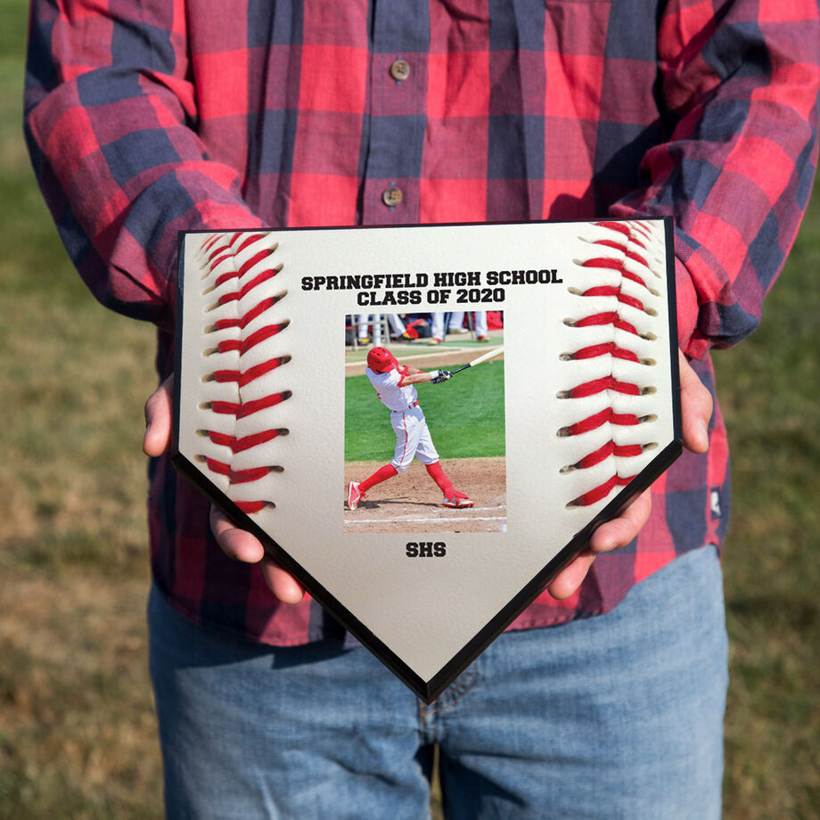 Baseball Home Plate Plaque - Vertical Photo | ChalkTalkSPORTS