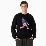 Baseball Crewneck Sweatshirt - Baseball Stars and Stripes Player