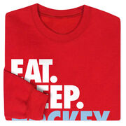 Hockey Crewneck Sweatshirt - Eat Sleep Hockey (Bold)