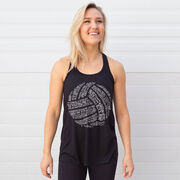 Volleyball Flowy Racerback Tank Top - Volleyball Words