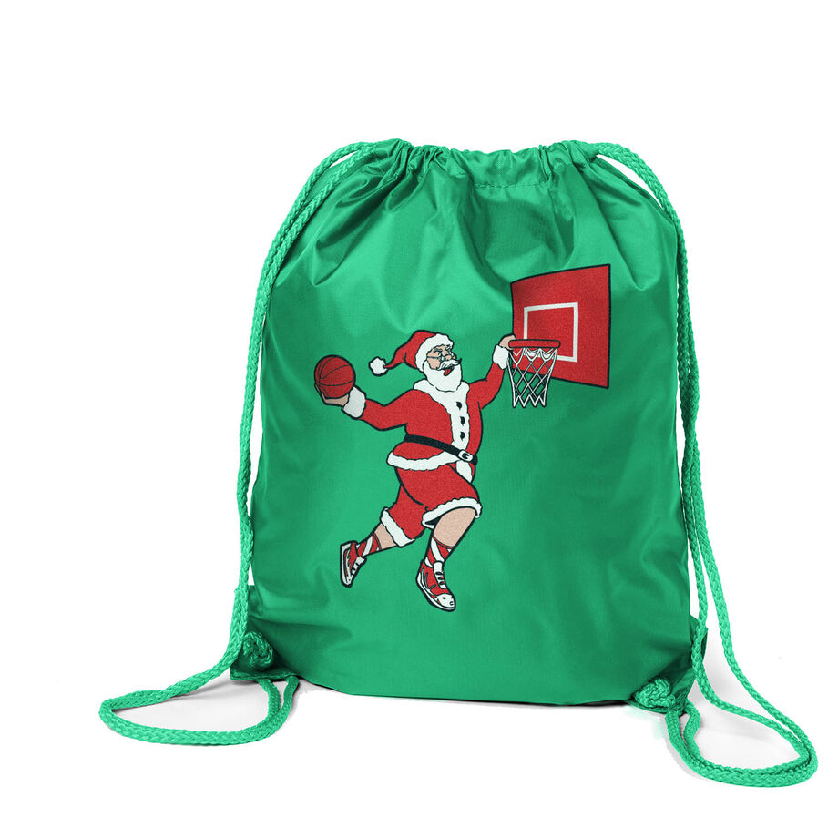 Basketball Drawstring Backpack - Slam Dunk Santa