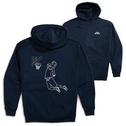 Basketball Hooded Sweatshirt - Basketball Player Sketch (Back Design)