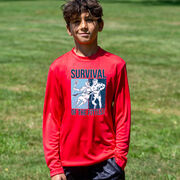 Guys Lacrosse Long Sleeve Performance Tee - Survival of the Fittest