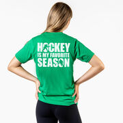 Hockey Short Sleeve T-Shirt - Hockey Is My Favorite Season (Back Design)