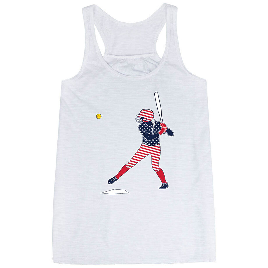Softball Flowy Racerback Tank Top - Softball Star
