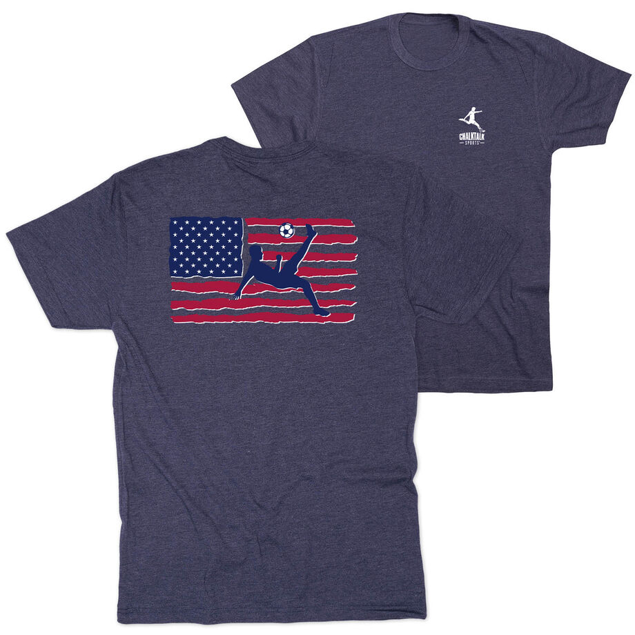Soccer Short Sleeve T-Shirt - Guys Soccer Land That We Love (Back Design)
