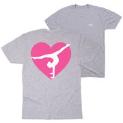 Gymnastics Short Sleeve T-Shirt - Gymnast Heart (Back Design)