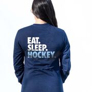 Hockey Tshirt Long Sleeve - Eat. Sleep. Hockey (Back Design)