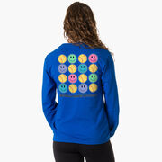 Softball Tshirt Long Sleeve - Softball Makes Me Happy (Back Design)