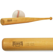 Engraved Mini Baseball Bat - Logo With Text