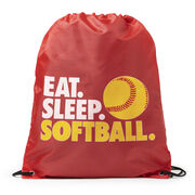 Softball Drawstring Backpack Eat. Sleep. Softball.