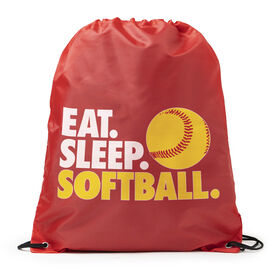 Softball Drawstring Backpack Eat. Sleep. Softball.