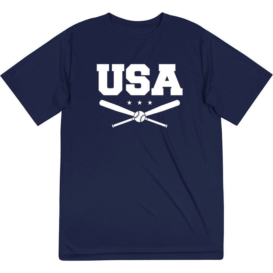 Baseball Short Sleeve Performance Tee - USA