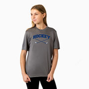 Hockey Short Sleeve Performance Tee - Hockey Crossed Sticks Logo