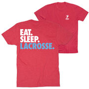 Lacrosse Short Sleeve T-Shirt - Eat. Sleep. Lacrosse. (Back Design)