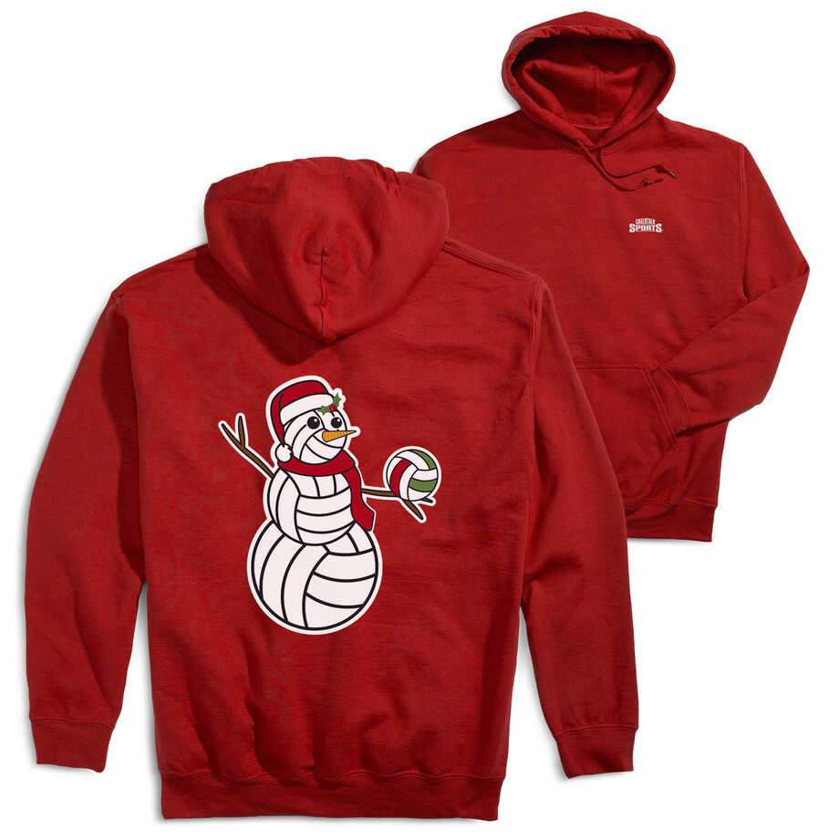 Volleyball Hooded Sweatshirt - Serving Holiday Cheer (Back Design) 