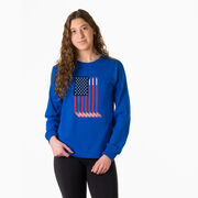 Hockey Tshirt Long Sleeve - American Flag