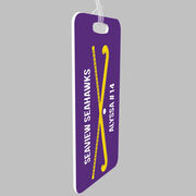 Field Hockey Bag/Luggage Tag - Personalized Text with Crossed Sticks