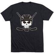 Hockey Short Sleeve Tee - Hockey Helmet Skull