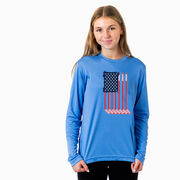 Hockey Long Sleeve Performance Tee - American Flag