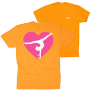 Gymnastics Short Sleeve T-Shirt - Gymnast Heart (Back Design)