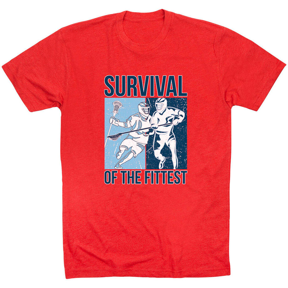 Guys Lacrosse Short Sleeve T-Shirt - Survival of the Fittest