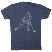 Hockey Short Sleeve T-Shirt - Hockey Player Sketch