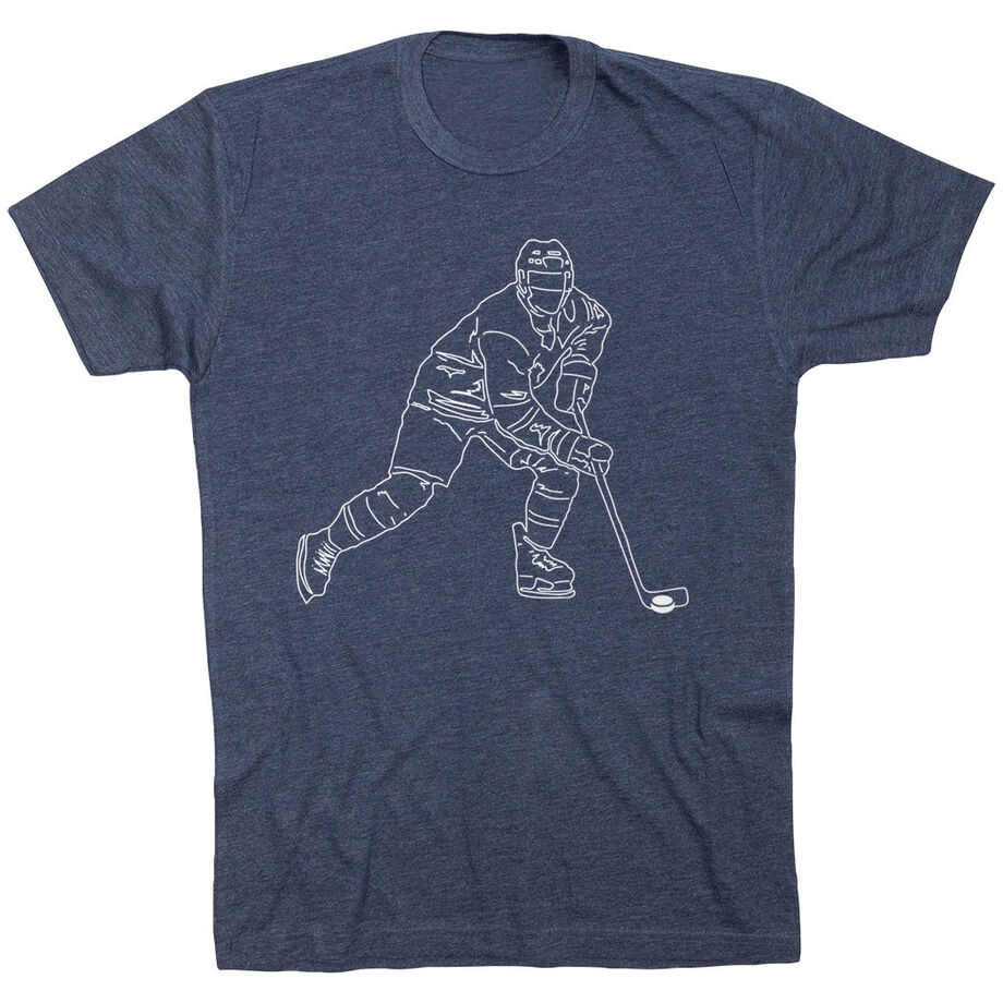 Hockey Short Sleeve T-Shirt - Hockey Player Sketch