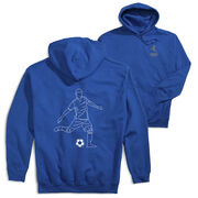 Soccer Hooded Sweatshirt - Soccer Guy Player Sketch (Back Design)