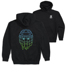 Hockey Hooded Sweatshirt - Have An Ice Day Smiley (Back Design)