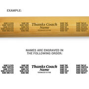 Engraved Mini Baseball Bat - Thanks Coach With Roster