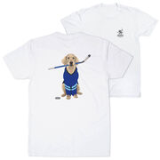 Hockey Short Sleeve T-Shirt - Puck The Hockey Dog (Back Design)