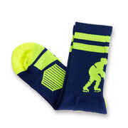 Hockey Woven Mid-Calf Socks - Player (Blue/Neon Yellow)