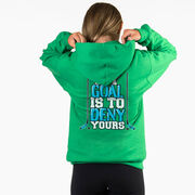 Hockey Hooded Sweatshirt - My Goal Is To Deny Yours (Blue/Black)(Back Design)