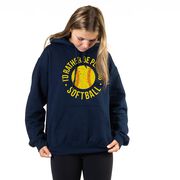 Softball Hooded Sweatshirt - I'd Rather Be Playing Softball Distressed