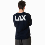 Guys Lacrosse Crewneck Sweatshirt - I'd Rather Lax (Back Design)