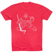 Hockey Short Sleeve T-Shirt - Hockey Goalie Sketch