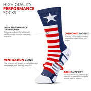 Soccer Woven Mid-Calf Socks - Patriotic