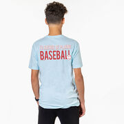 Baseball Short Sleeve T-Shirt - I'd Rather Be Playing Baseball (Back Design)