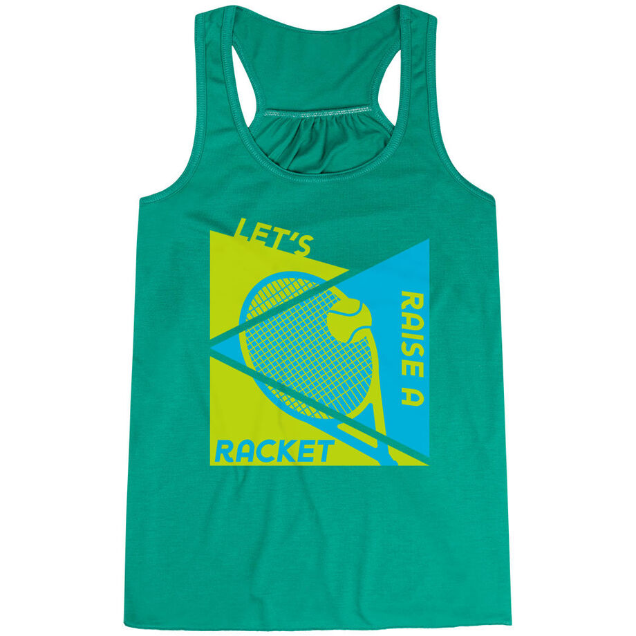 Tennis Flowy Racerback Tank Top - Let's Raise A Racket