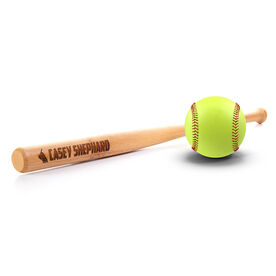 Engraved Mini Softball Bat - Personalized Silhouette
