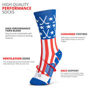 Hockey Woven Mid-Calf Socks - Patriotic (Red/White/Blue)