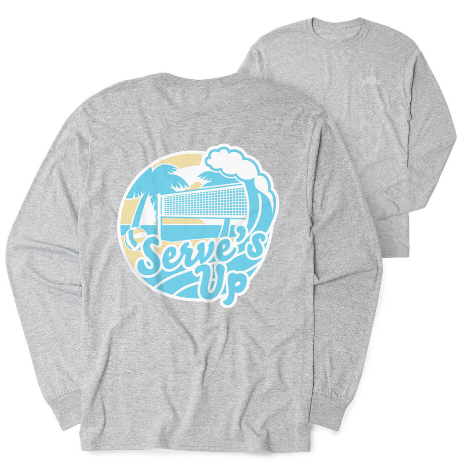 Volleyball Tshirt Long Sleeve - Serve's Up (Back Design)