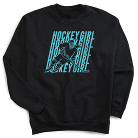 Hockey Crew Neck Sweatshirt - Hockey Girl Repeat