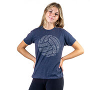 Volleyball T-Shirt Short Sleeve Volleyball Words