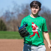 Baseball T-Shirt Short Sleeve Home Run Santa