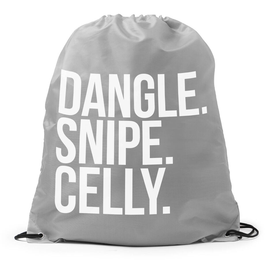 Hockey Drawstring Backpack - Dangle Snipe Celly Words